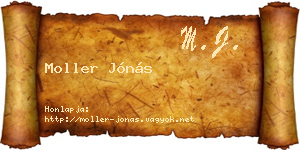 Moller Jónás névjegykártya
